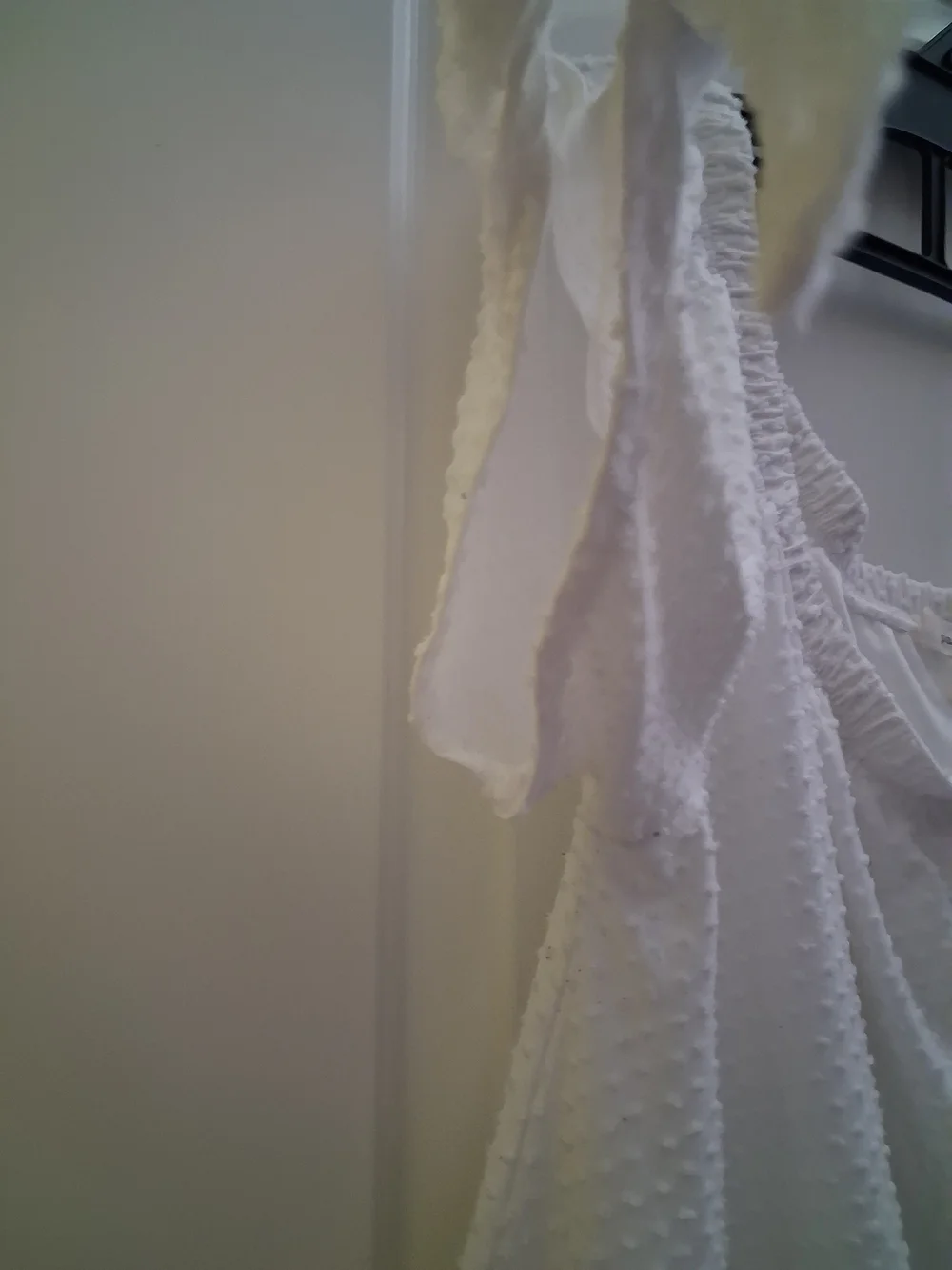 paper tee White Button-Front Peasant Blouse with Tie Sleeves